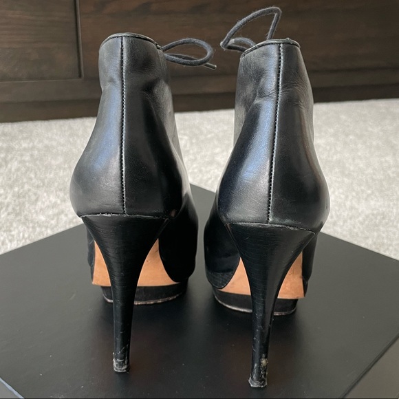 Ann Taylor Aixa Lace Up Leather Platform Booties Size 7 - Picture 7 of 10